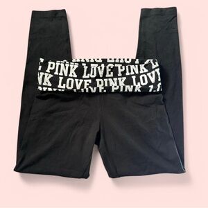 Y2K/ Mcbling Black & White Victoria Secret PINK Rhinestone Yoga Leggings